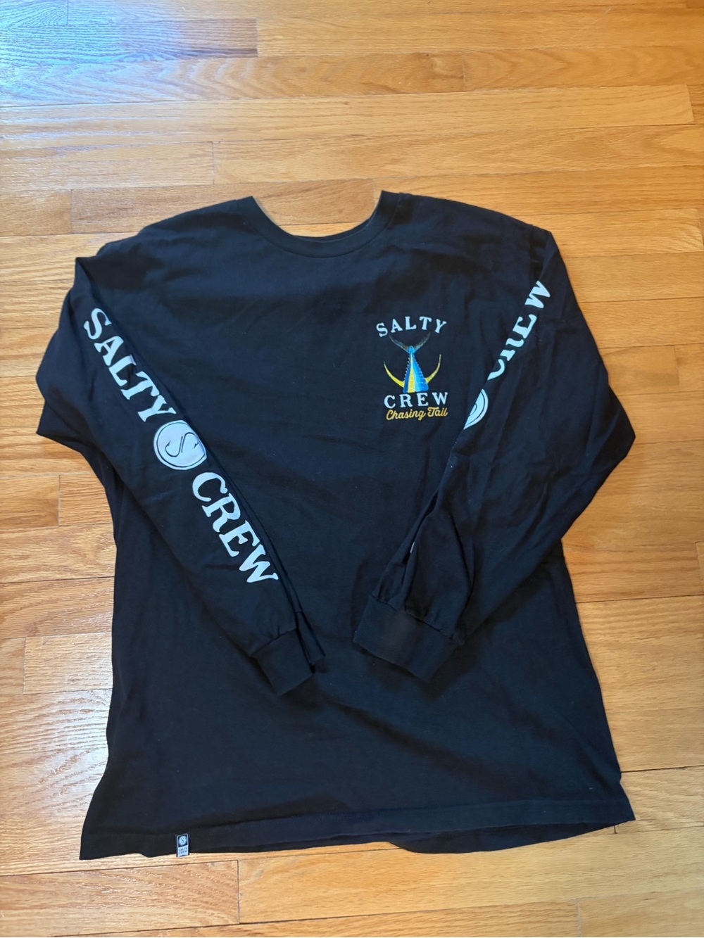 Salty Crew Black Long-Sleeve Graphic Tee with Sail Crest